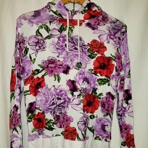 Victoria Secret Floral Print Pajama  Hoodie Sweatshirt -and Shorts